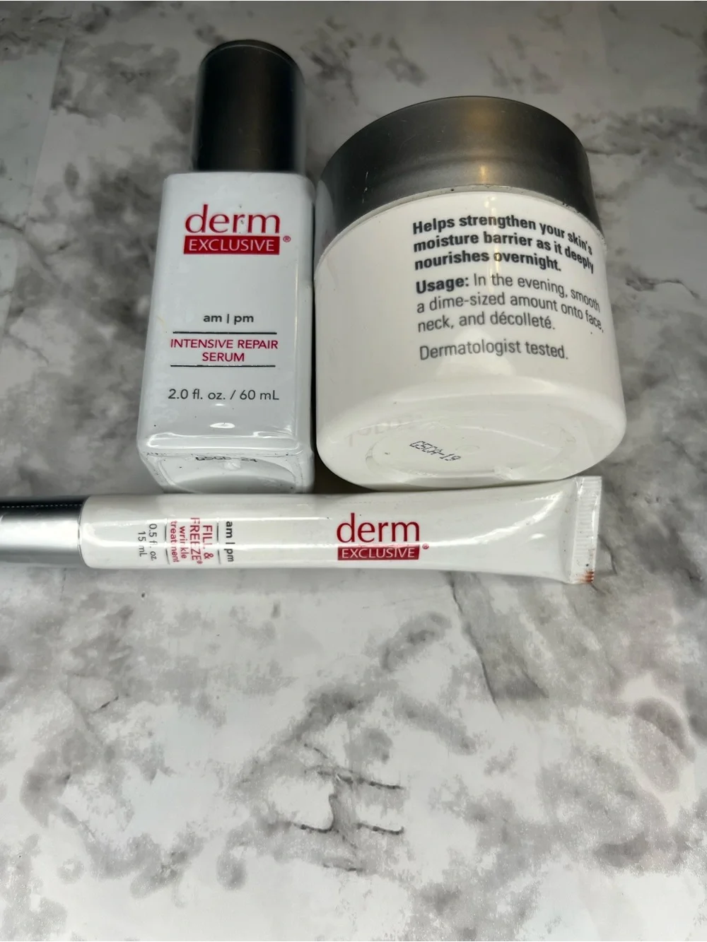 Derm Exclusive Bundle Intensive Repair serum & discontinued rare wrinkle filler